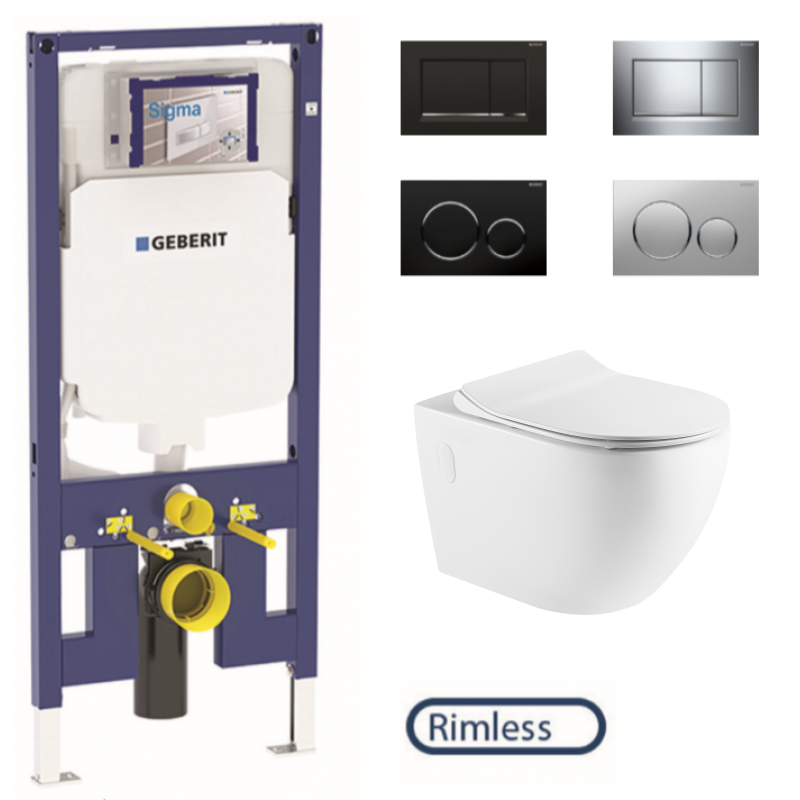 Geberit Sigma In Wall Cistern With Rimless Wall Hung Pan Access Plate